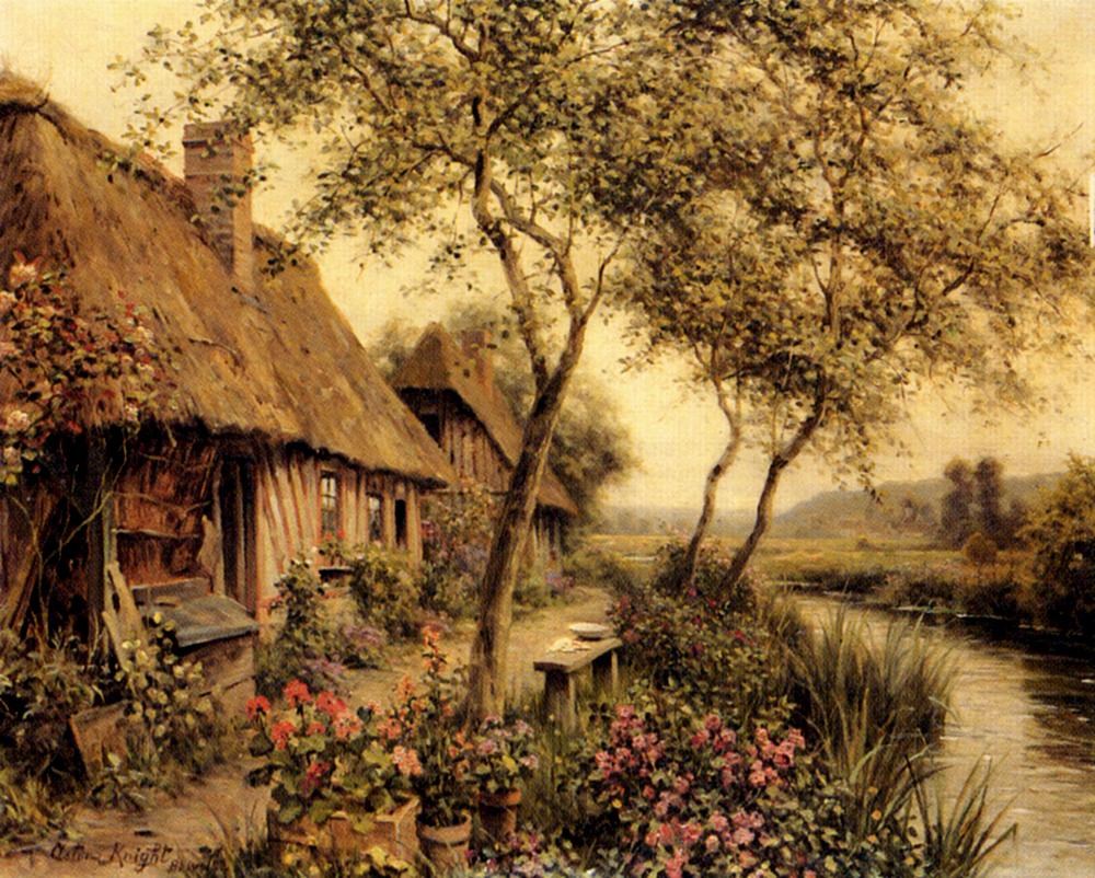 Louis Aston Knight Cottages Beside A River
